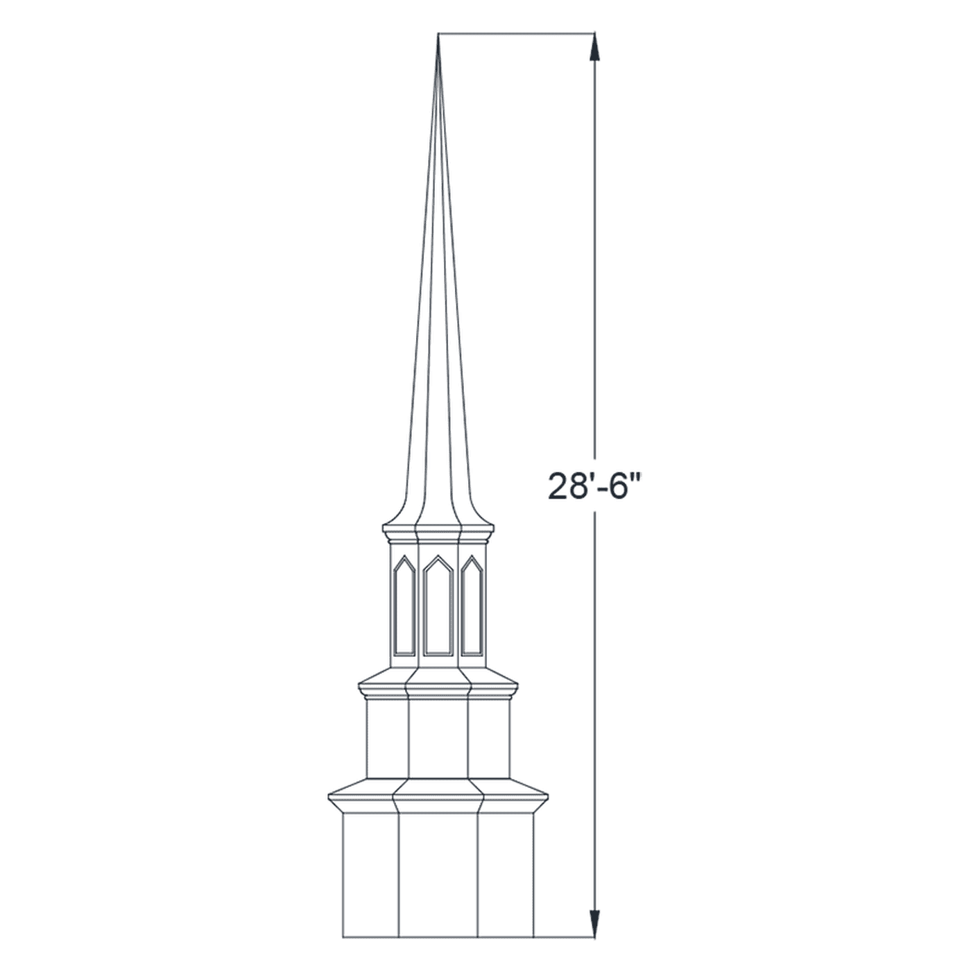 Steeble Steeple 338 CHURCH STEEPLE | FIBERGLASS STEEPLE | STEEPLE|