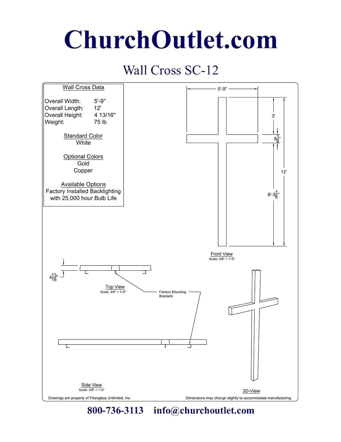 Wall Cross SC-12 Wall Crosses